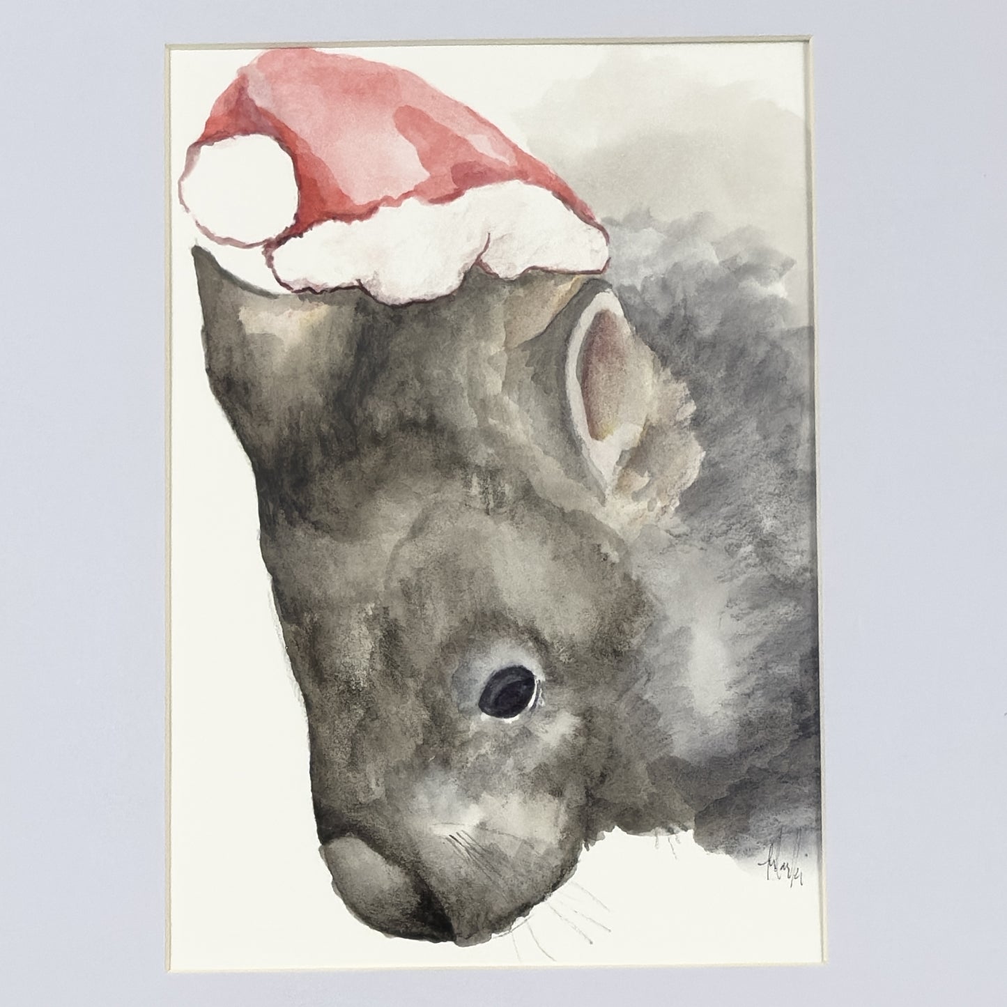 Christmas wombat original artwork