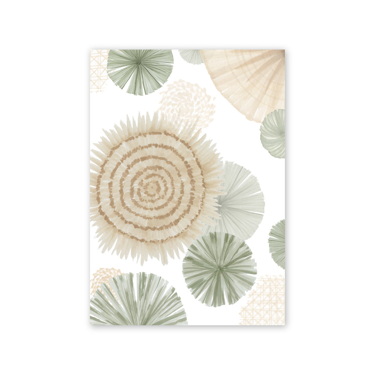 Fan Palms Reimagined | Australian Fine Art Print | Native Boho Palm Wall Art Artwork Frianki