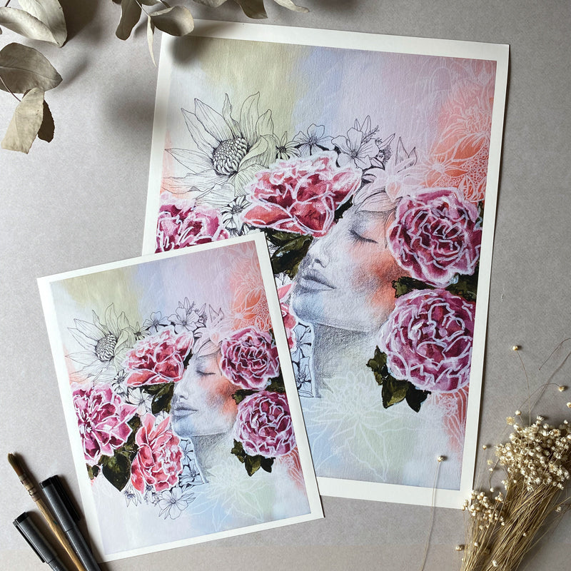 Heavenly I | Fine Art Print | Mixed Media | Wall Art Artwork Frianki