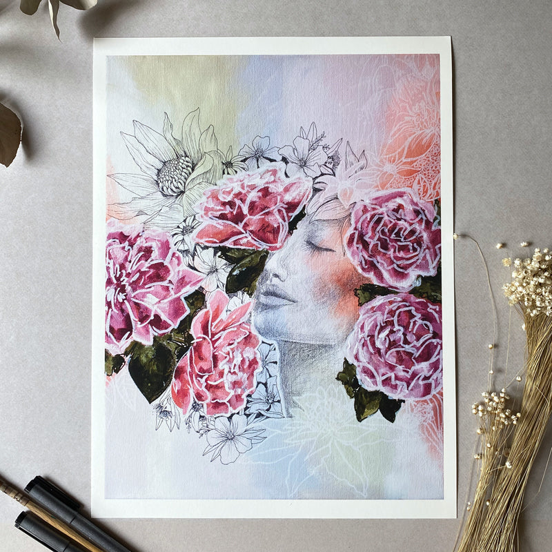 Heavenly I | Fine Art Print | Mixed Media | Wall Art Artwork Frianki