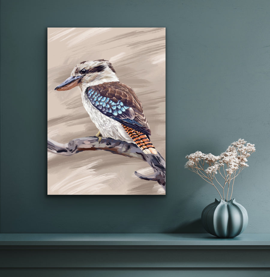 Blue Winged Kookaburra | Australian Bird Art | Native Wildlife Art Print Artwork Frianki