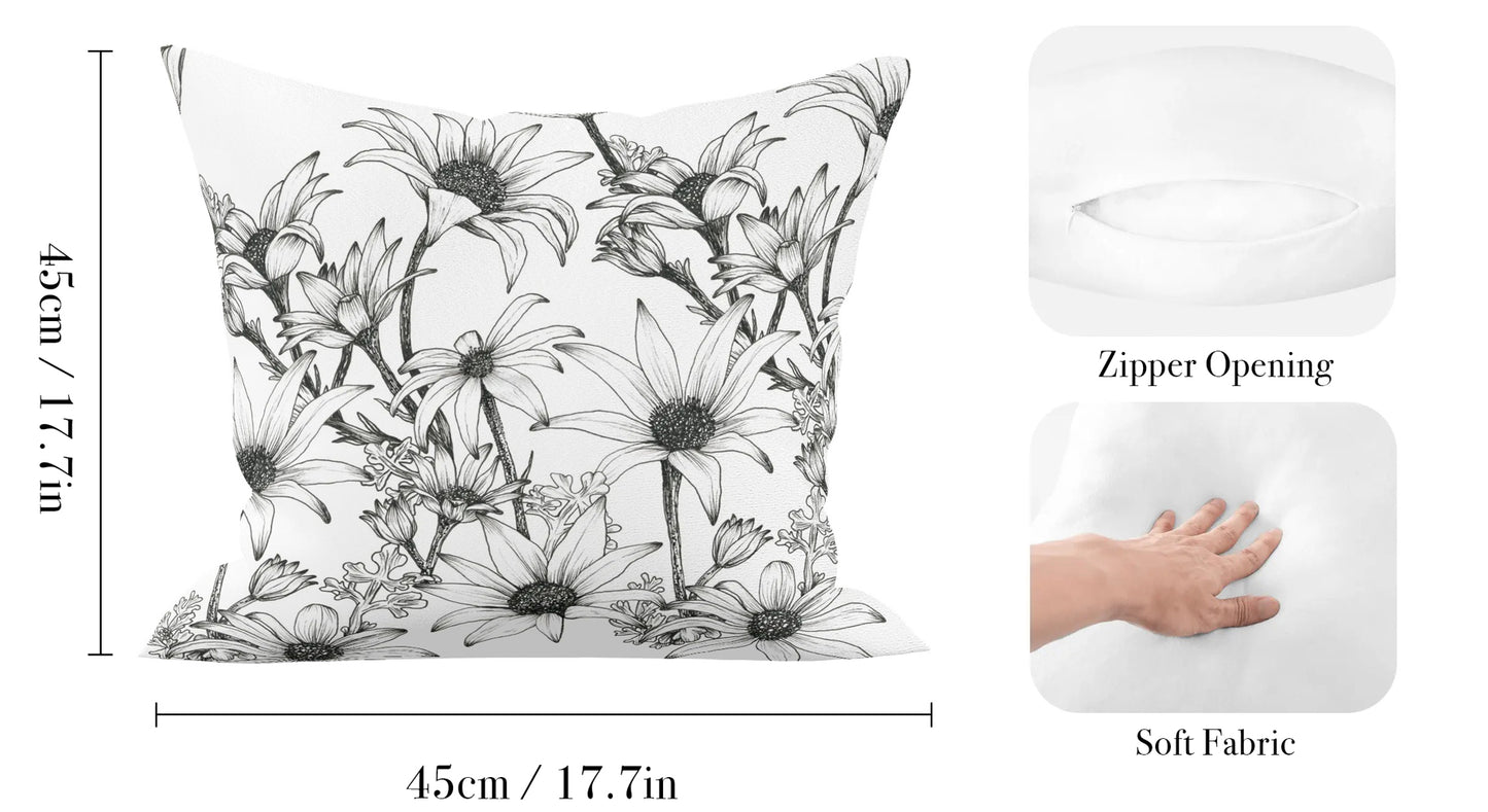 Linen Cushion | Flannel Flower Design