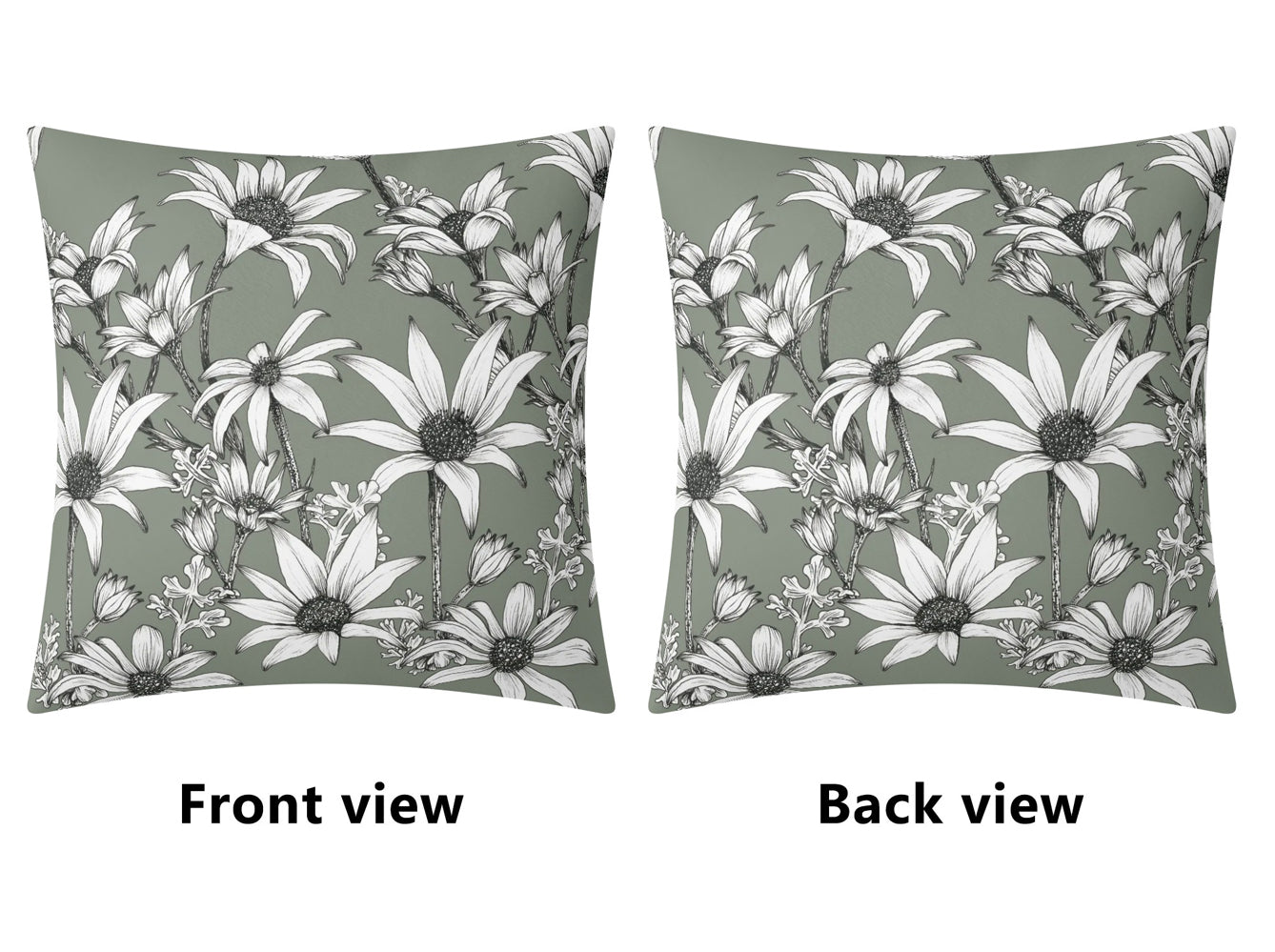 Linen Cushion | Flannel Flower Design