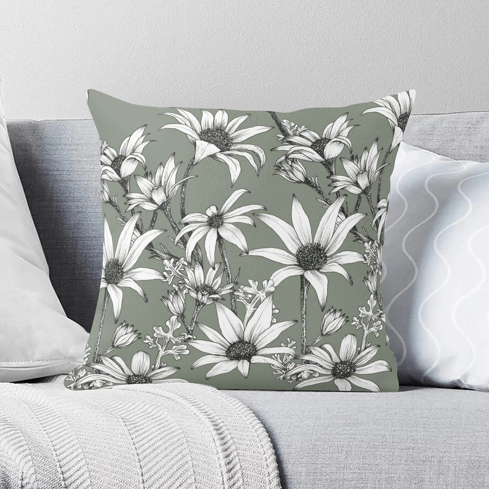 Linen Cushion | Flannel Flower Design