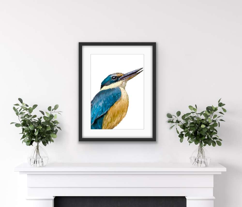 The Kingfisher | Australian Bird Art | Native Wildlife Art Print Artwork Frianki