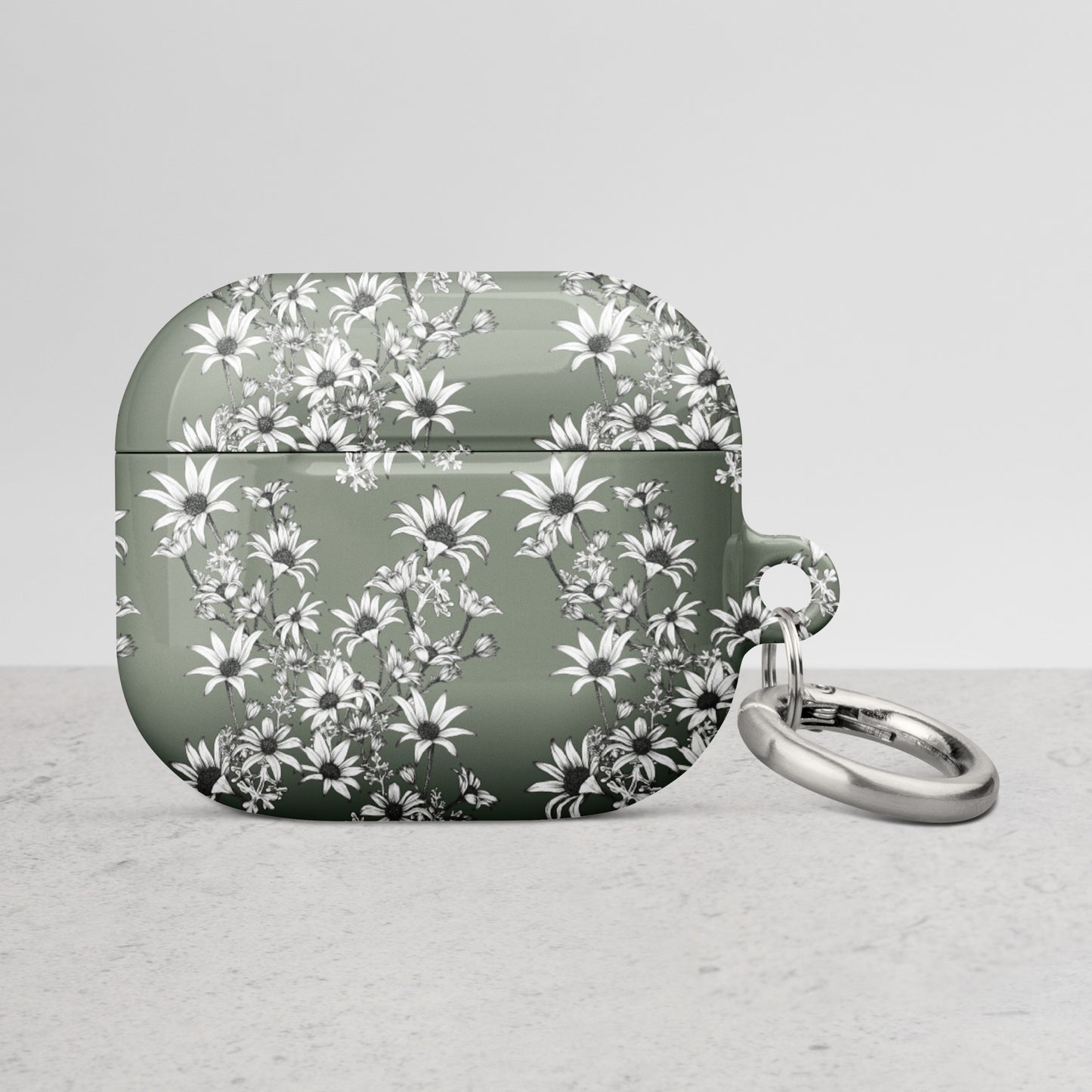Case for AirPods® Flannel Flowers Dark Sage