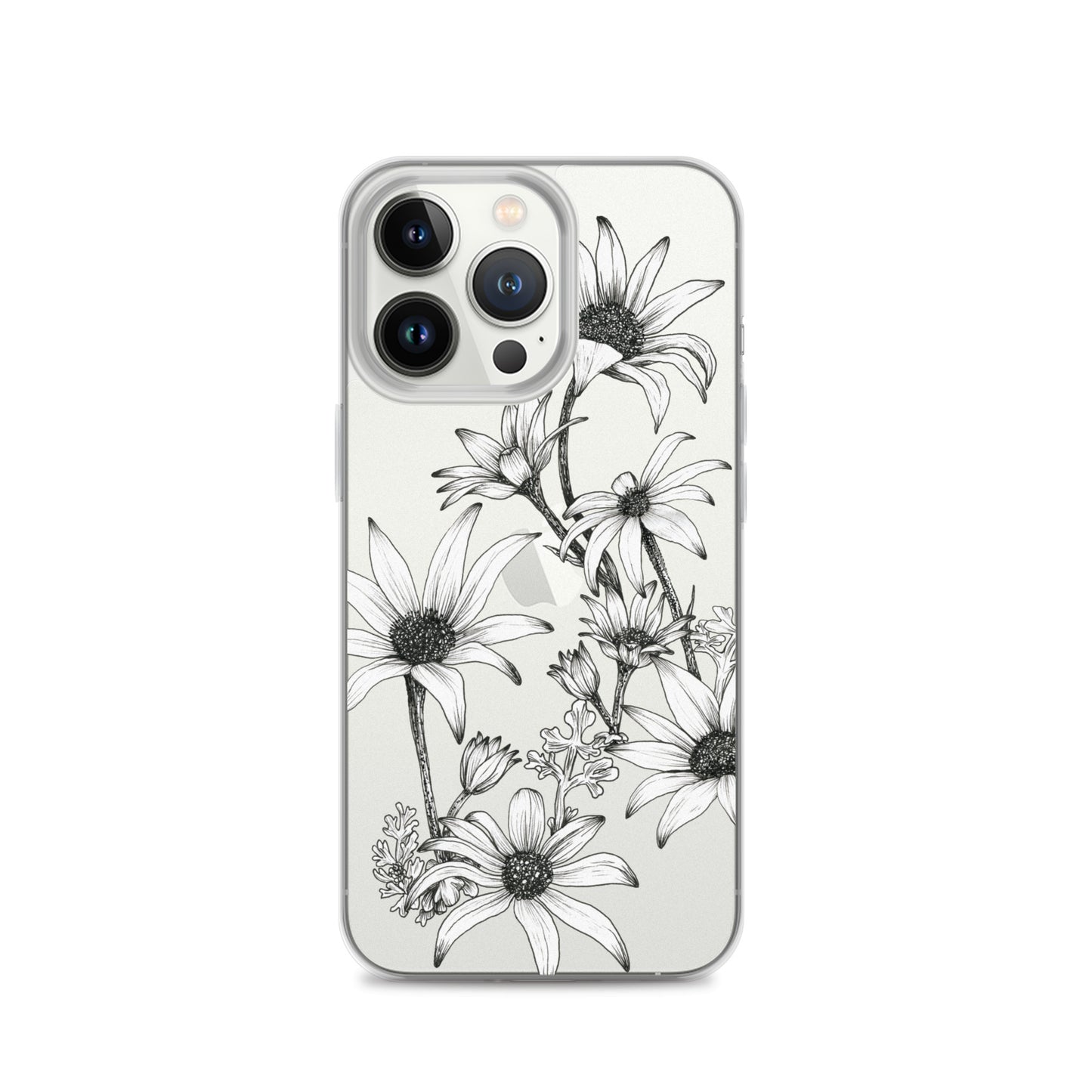 Clear Case for iPhone® 13/14/15 Flannel Flowers