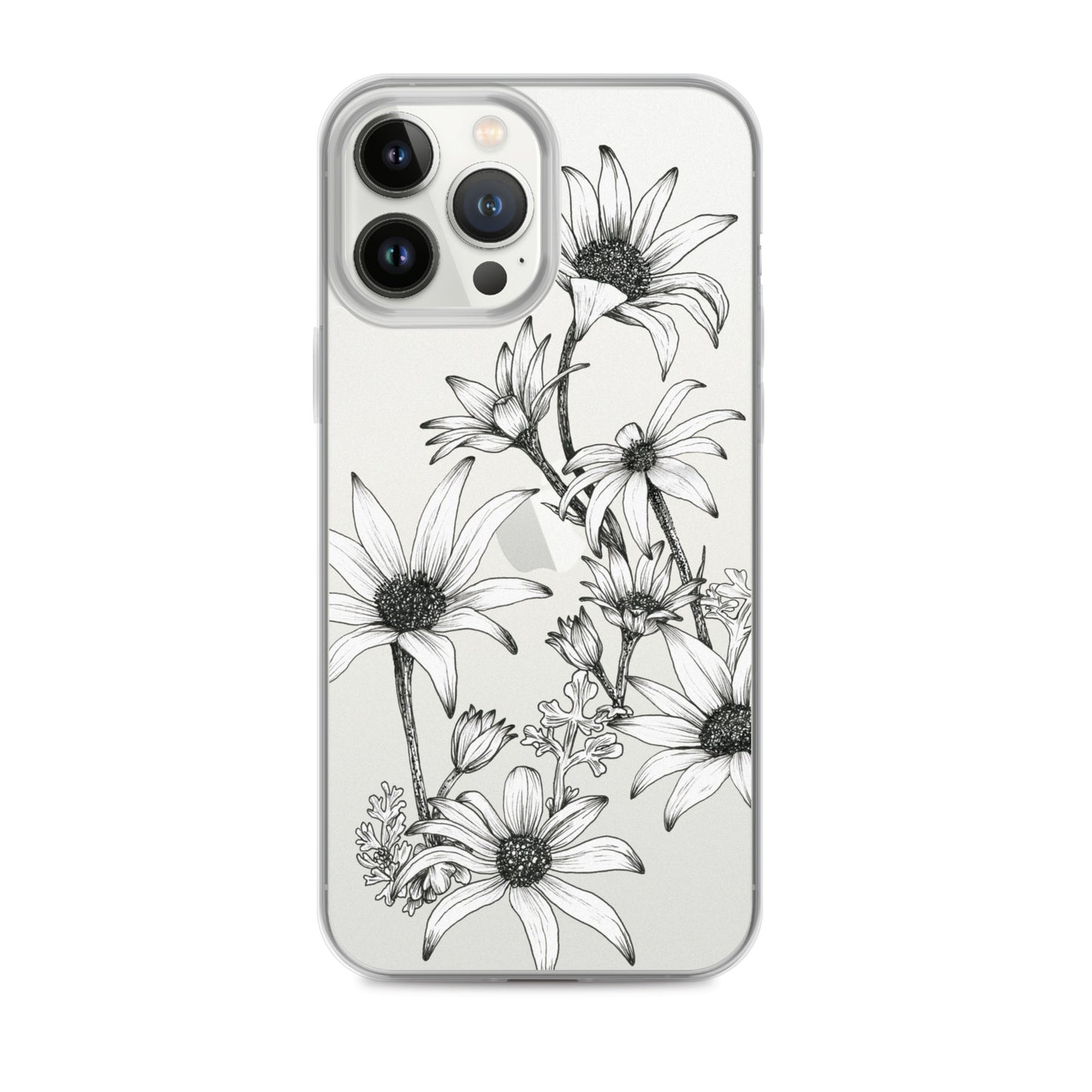 Clear Case for iPhone® 13/14/15 Flannel Flowers
