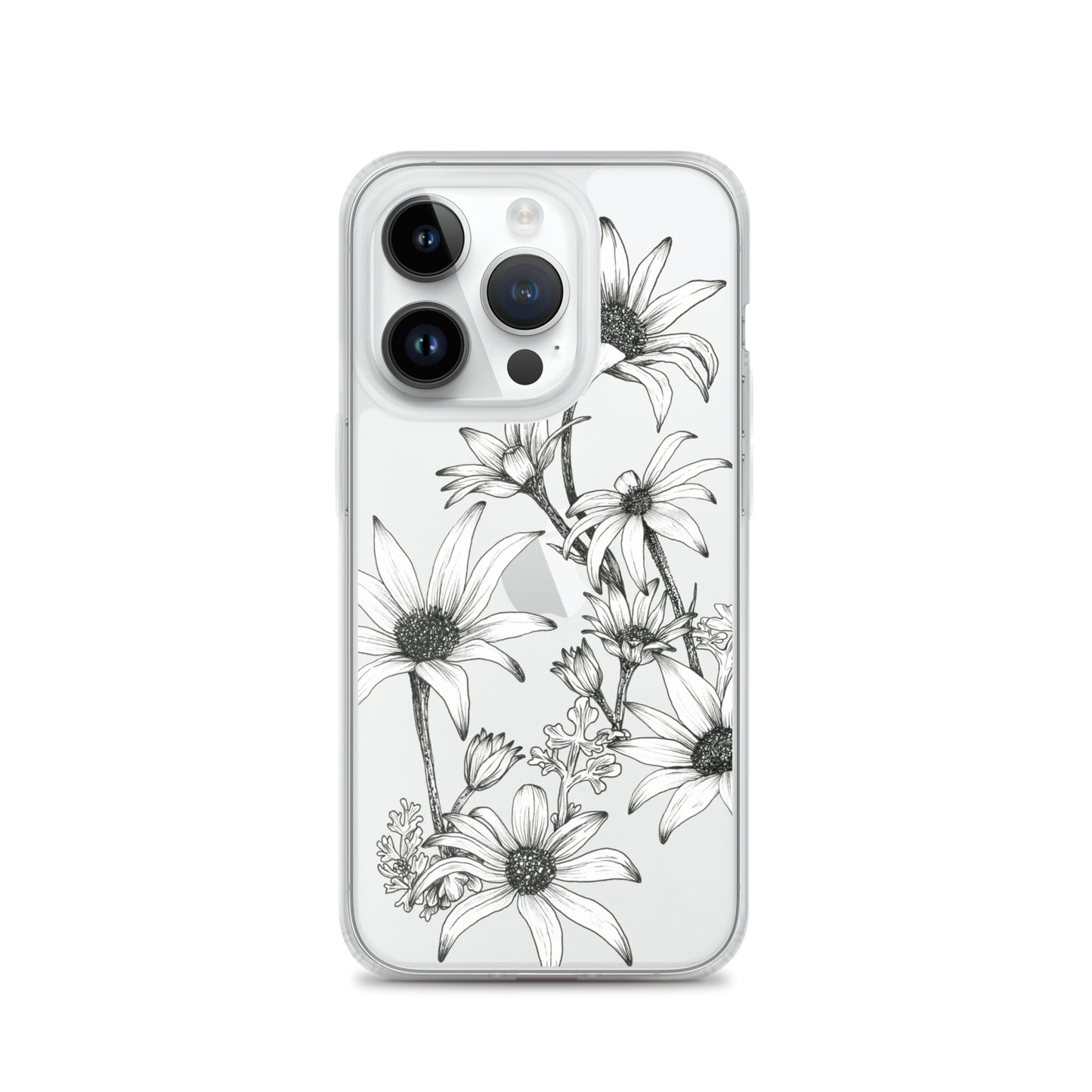 Clear Case for iPhone® 13/14/15 Flannel Flowers