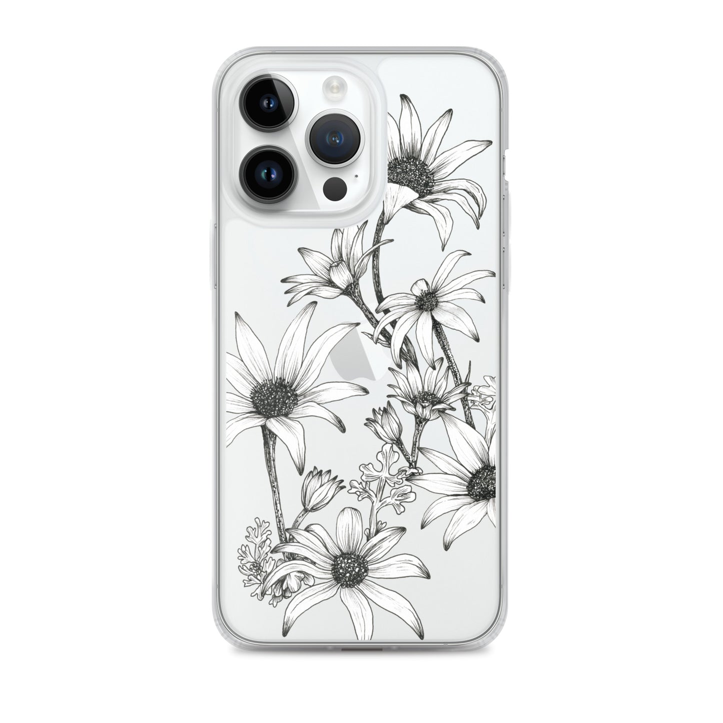 Clear Case for iPhone® 13/14/15 Flannel Flowers