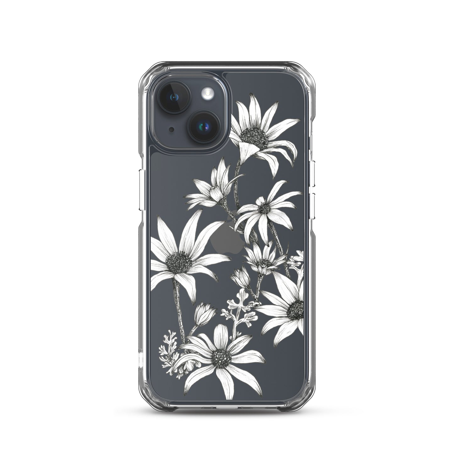 Clear Case for iPhone® 13/14/15 Flannel Flowers