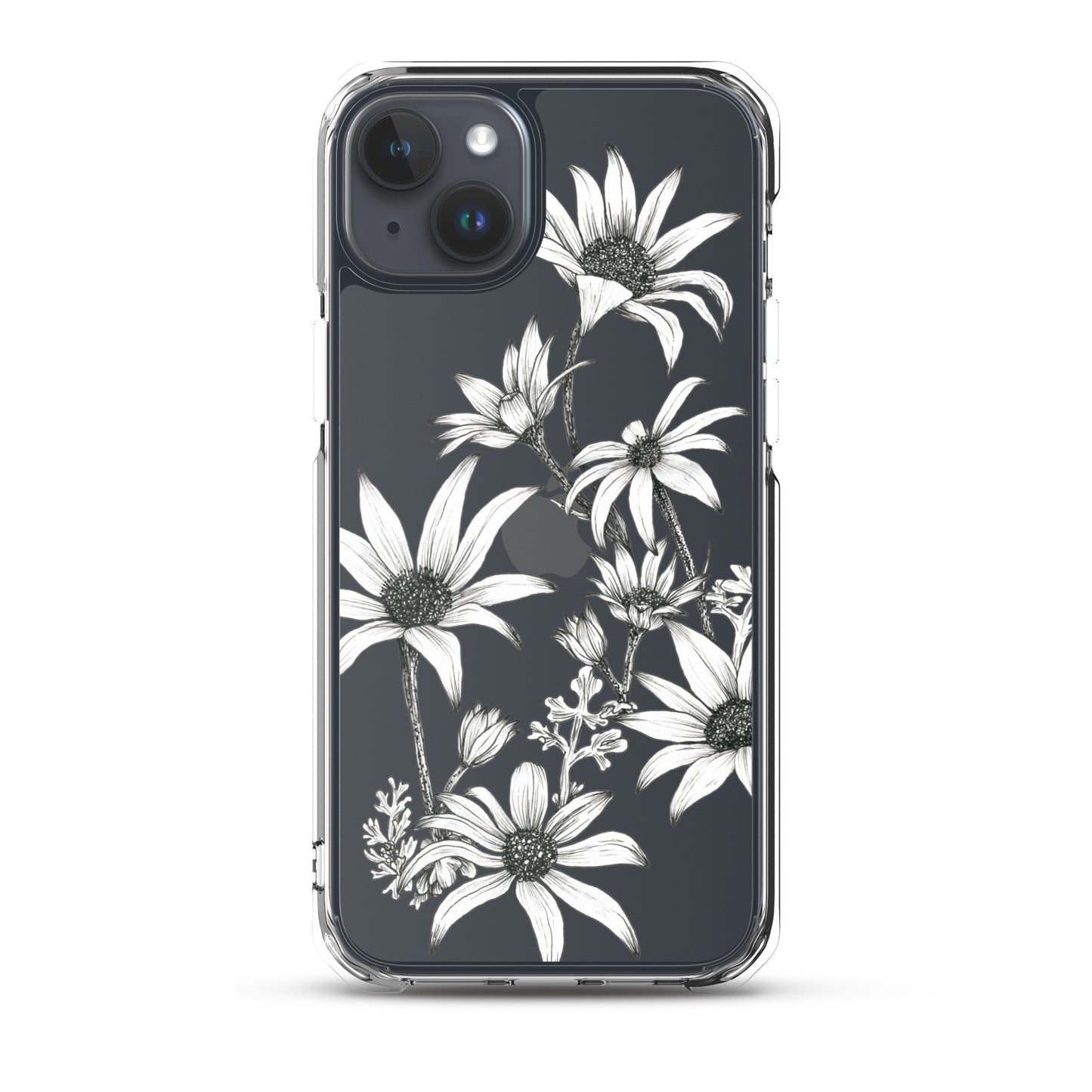 Clear Case for iPhone® 13/14/15 Flannel Flowers
