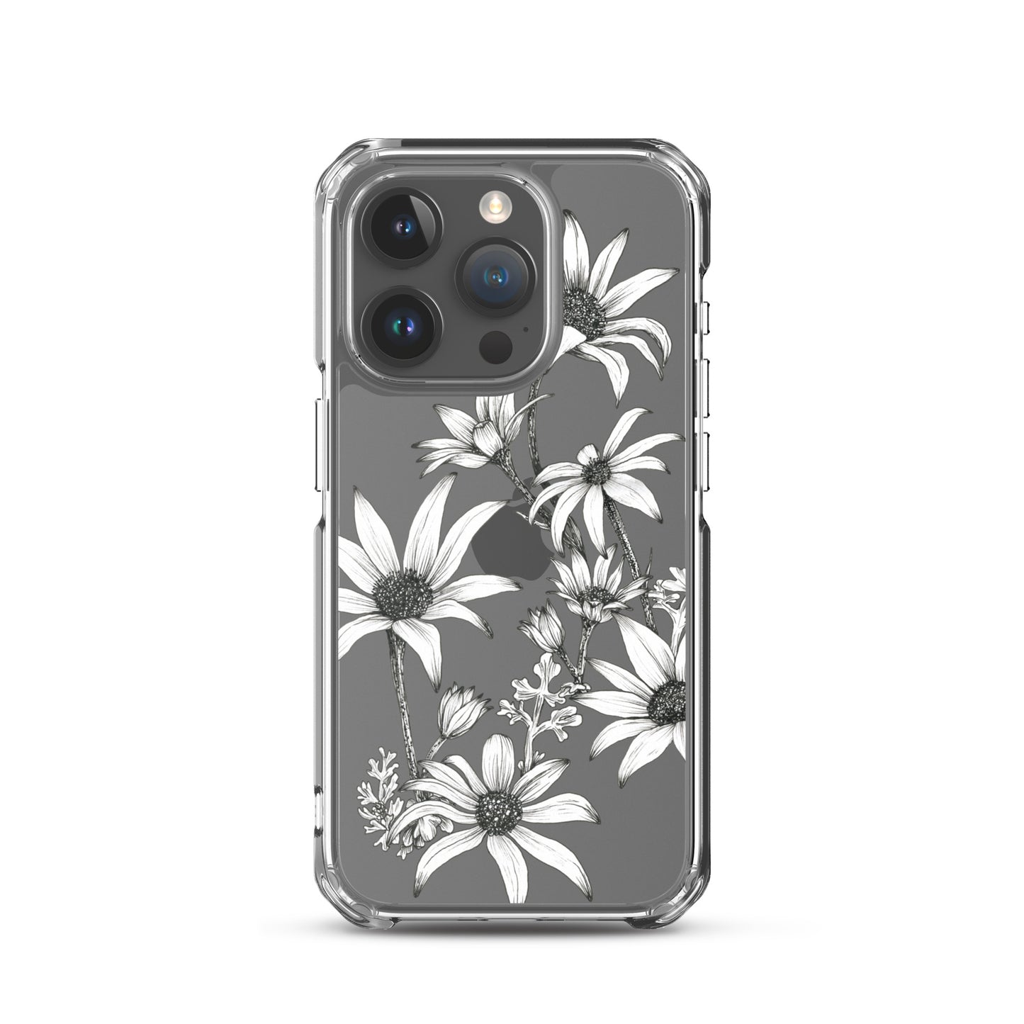 Clear Case for iPhone® 13/14/15 Flannel Flowers