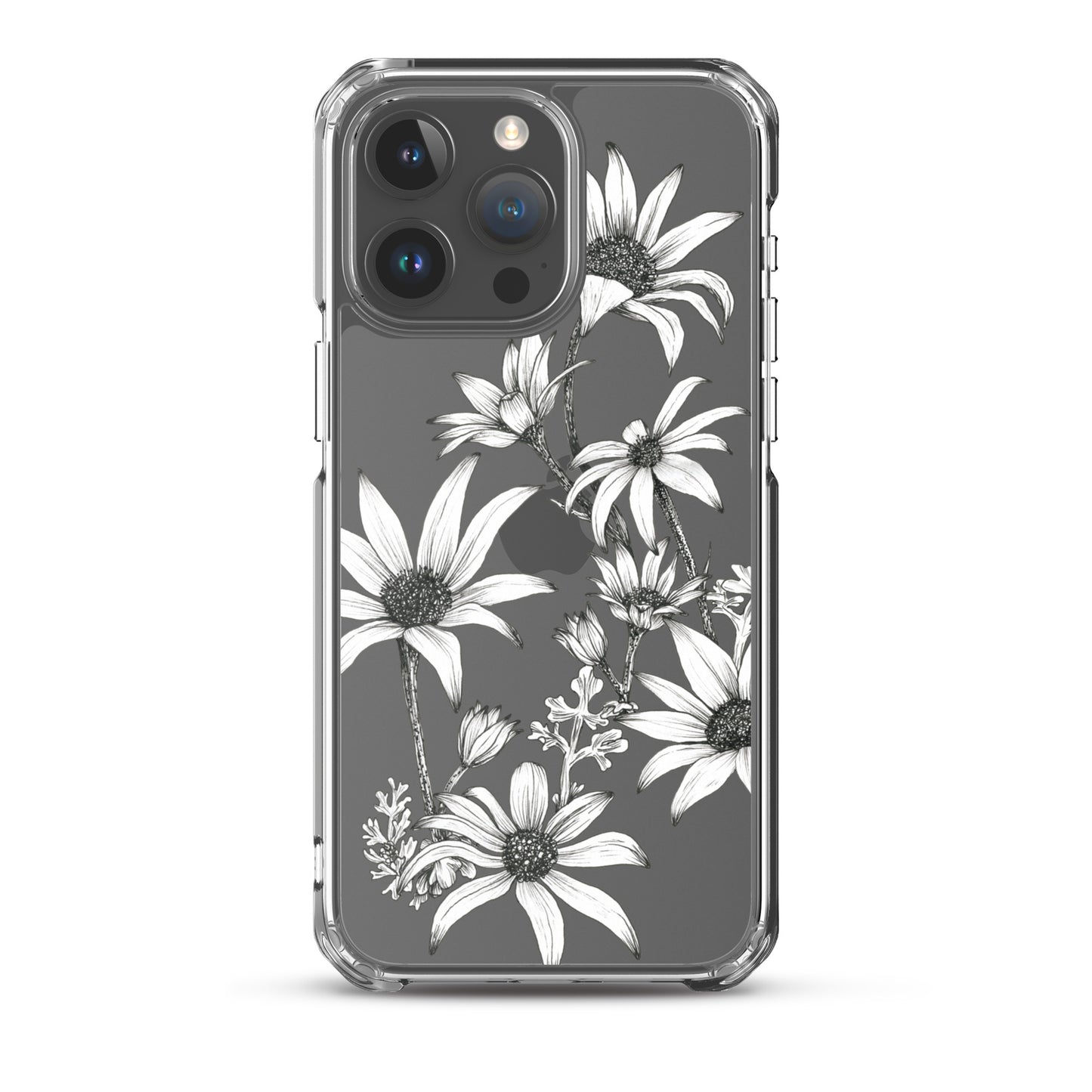 Clear Case for iPhone® 13/14/15 Flannel Flowers