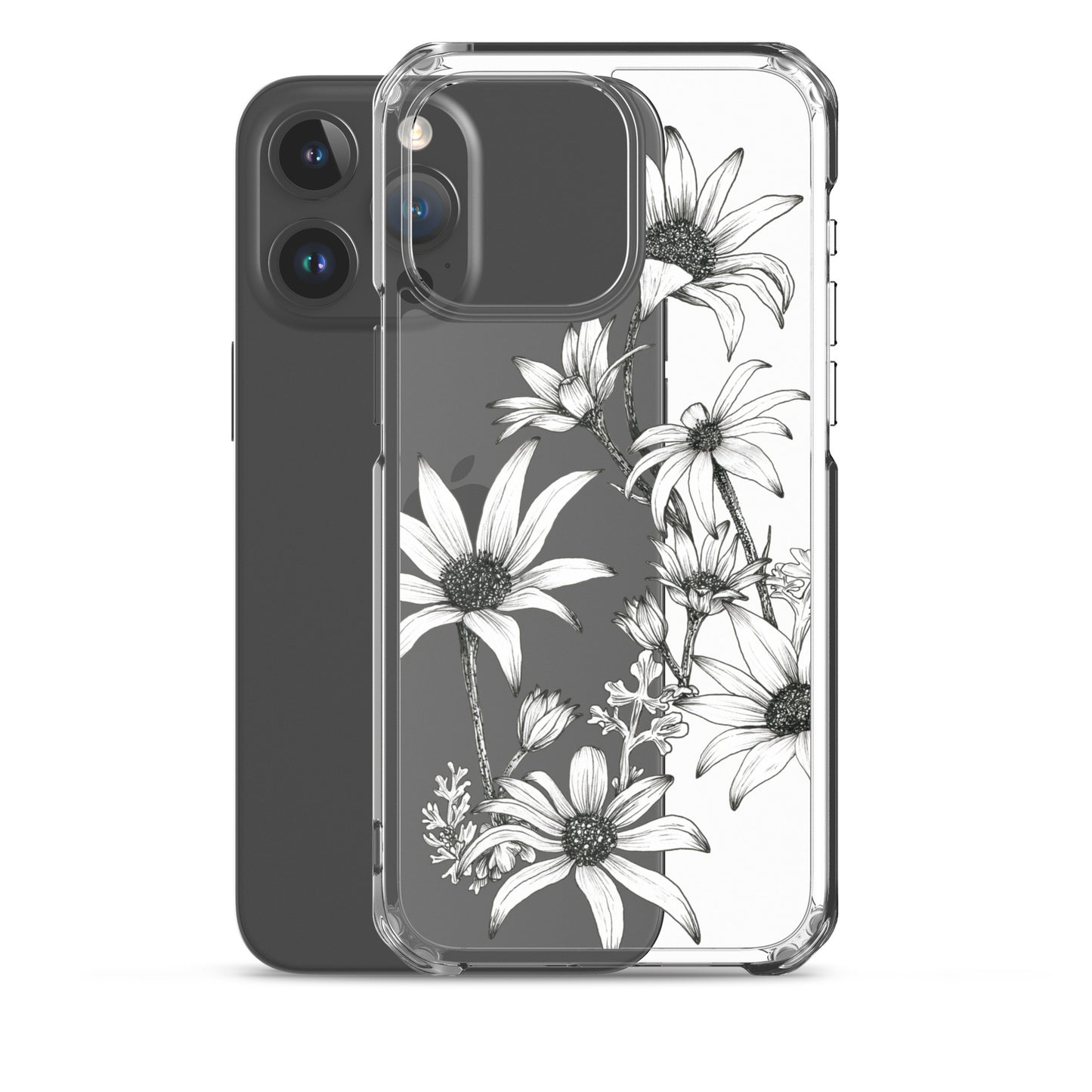 Clear Case for iPhone® 13/14/15 Flannel Flowers