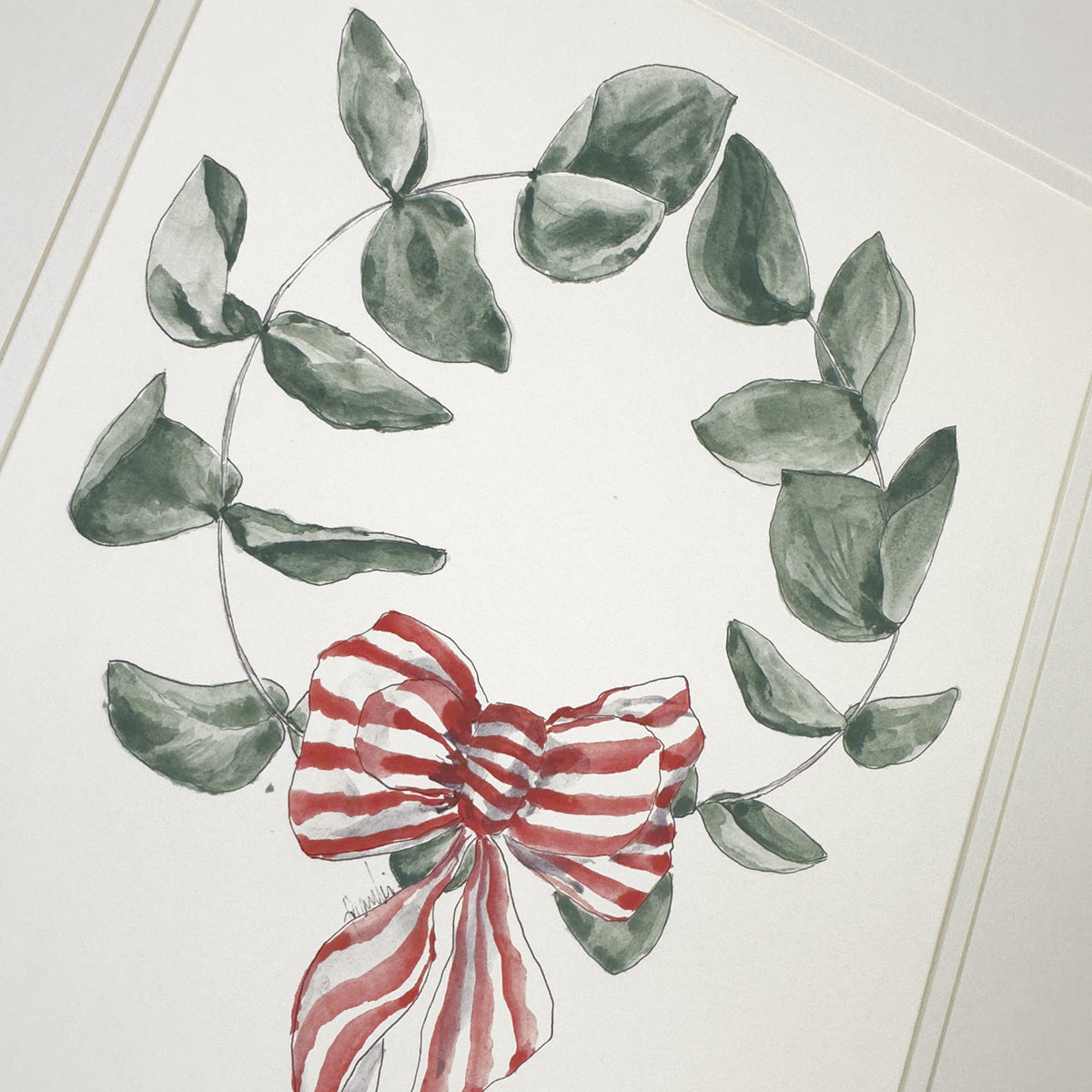 Eucalypt Leaves with Bow (Original) Artwork Frianki