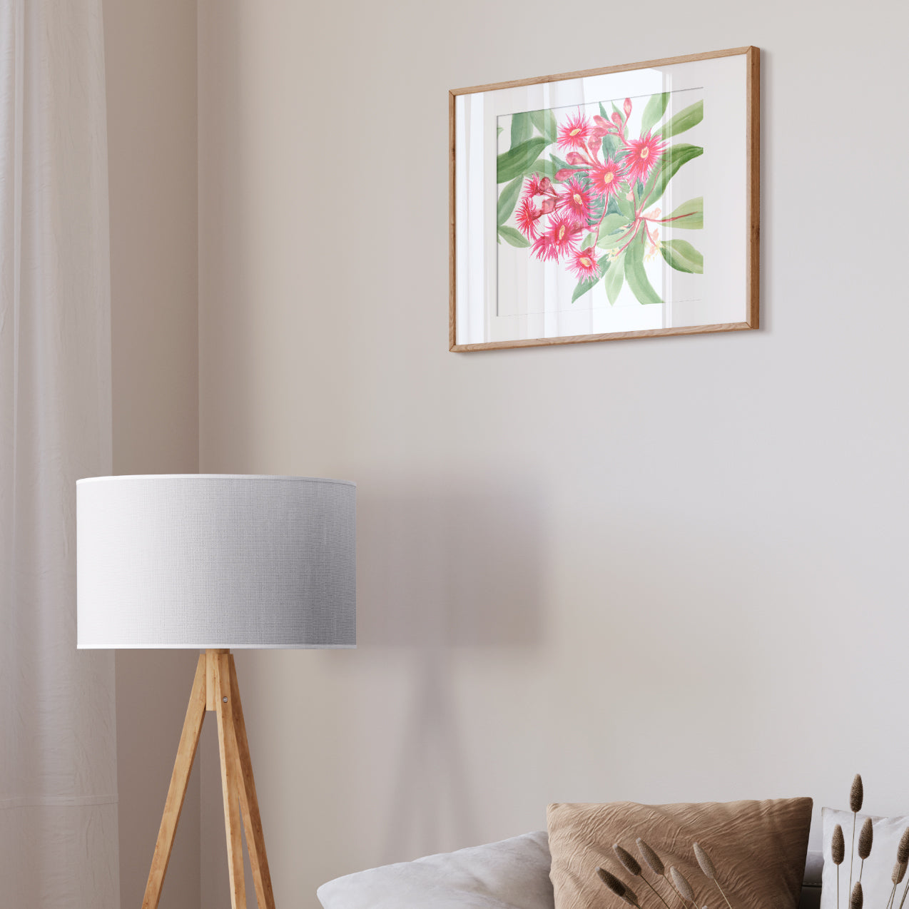 Flowering Gum Cascades | Bright Collection | Watercolour Australian Native Fine Art Print Artwork Frianki
