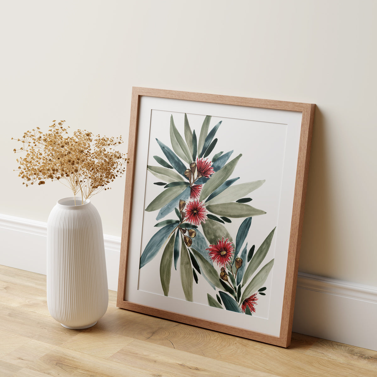 Gum Leaves | Spring Collection | Australian Fine Art Print | Watercolour Mixed Media Artwork Frianki