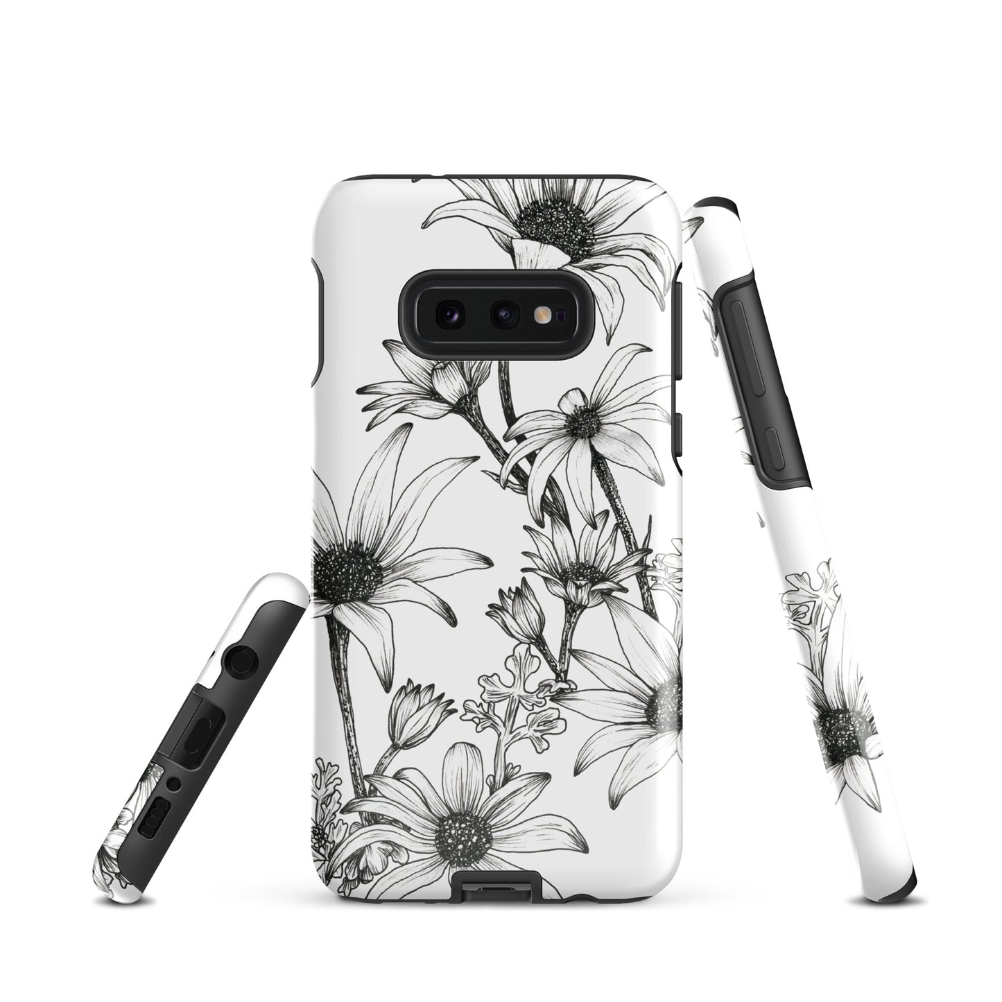 Tough case for Samsung® S10 - S24 Flannel Flower White