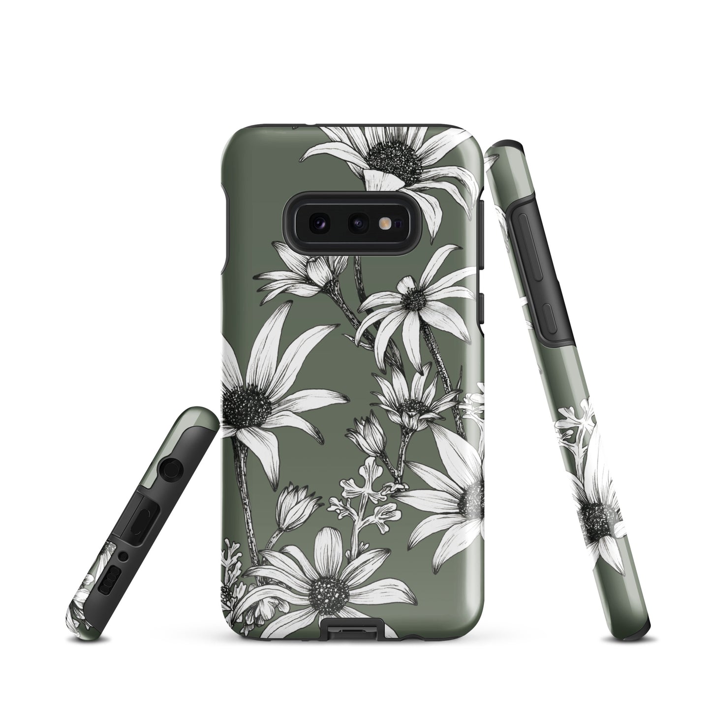 Tough case for Samsung® S10 - S24 Flannel Flower Dark Sage