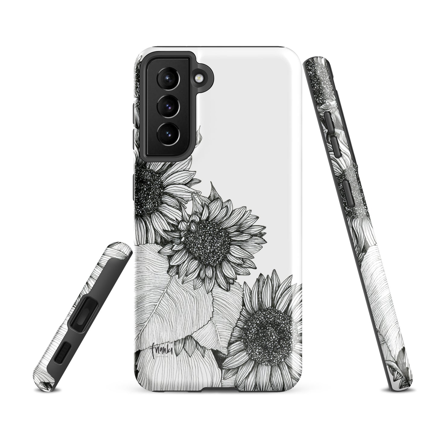 Tough case for Samsung® Sunflowers Oblique White