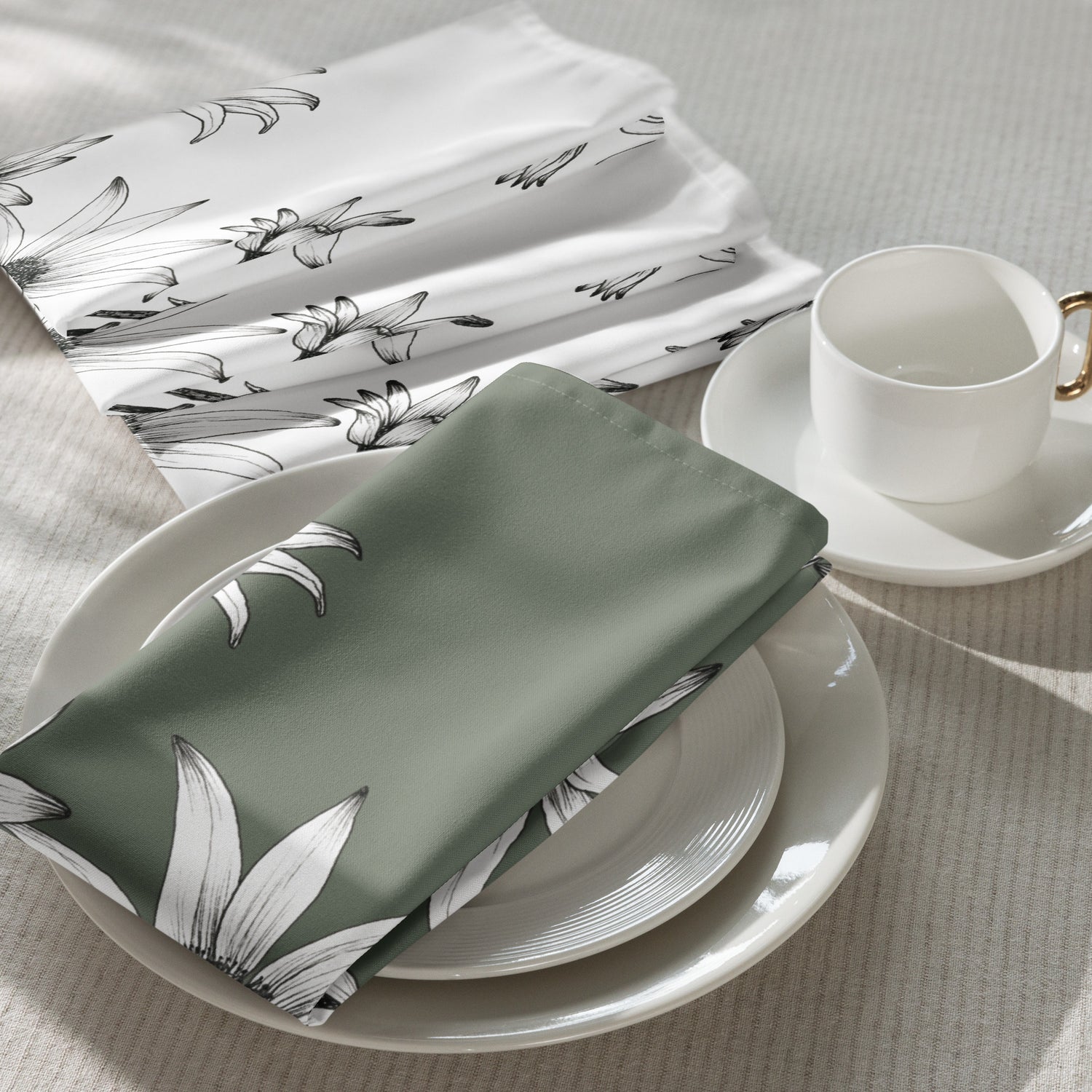 cloth napkins flannel flower