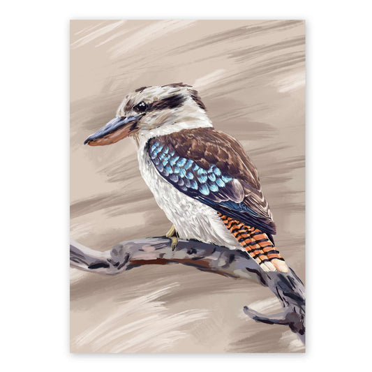 Blue Winged Kookaburra | Australian Bird Art | Native Wildlife Art Print  Artwork Frianki