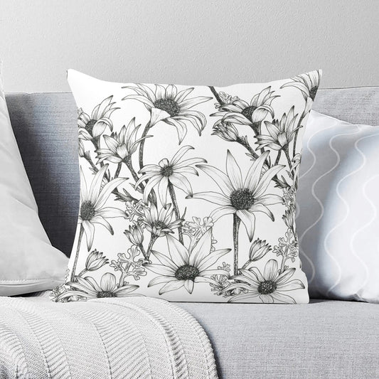 Linen Cushion | Flannel Flower Design