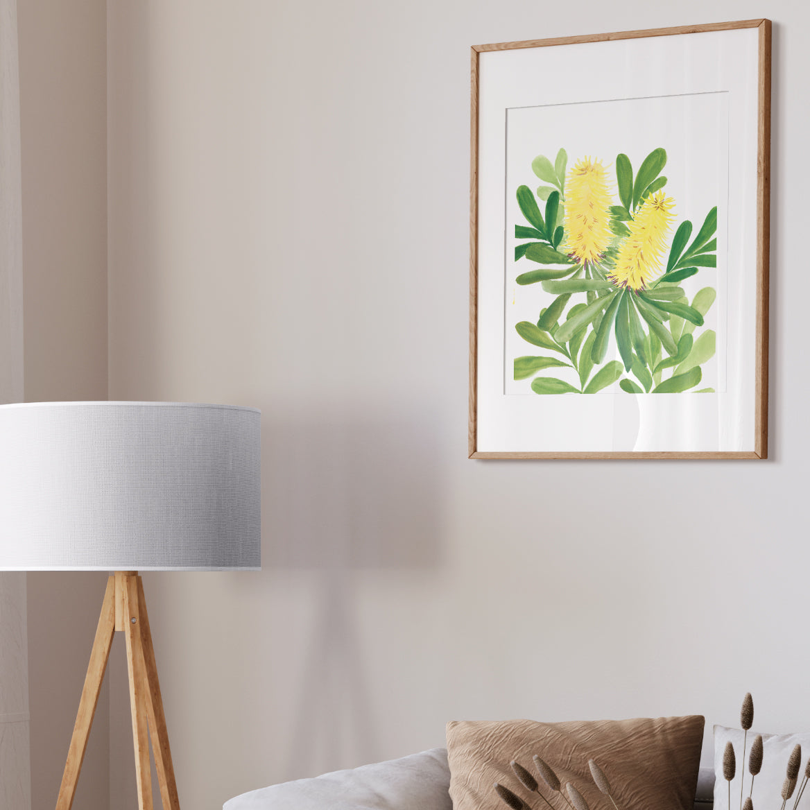 Shining Banksias | Bright Collection | Watercolour Australian Native Fine Art Print  Artwork Frianki