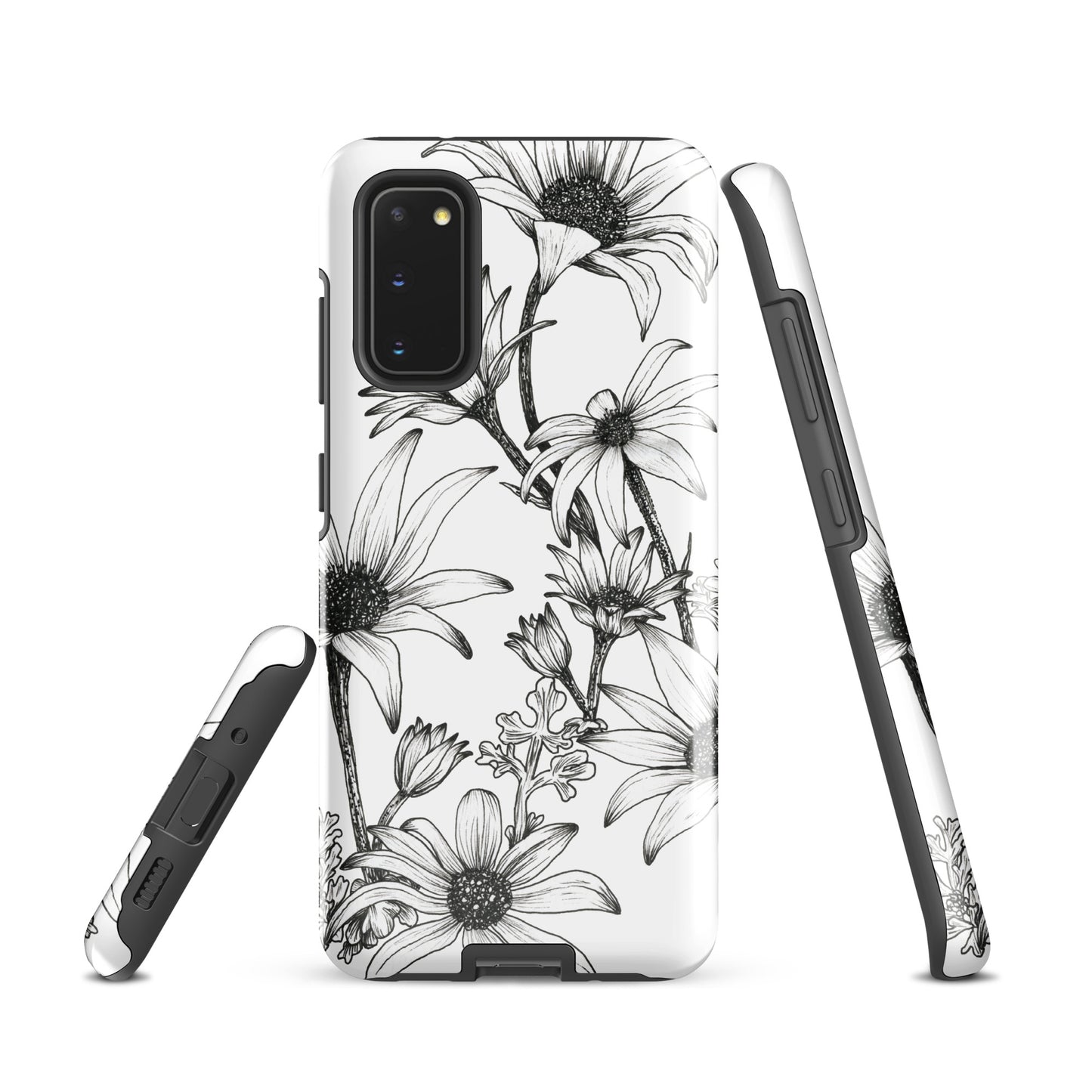 Tough case for Samsung® S10 - S24 Flannel Flower White