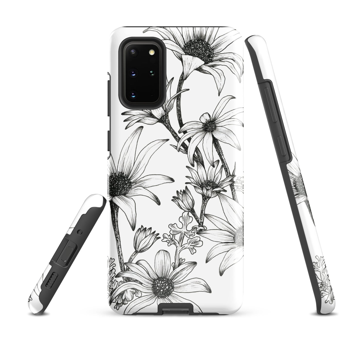 Tough case for Samsung® S10 - S24 Flannel Flower White