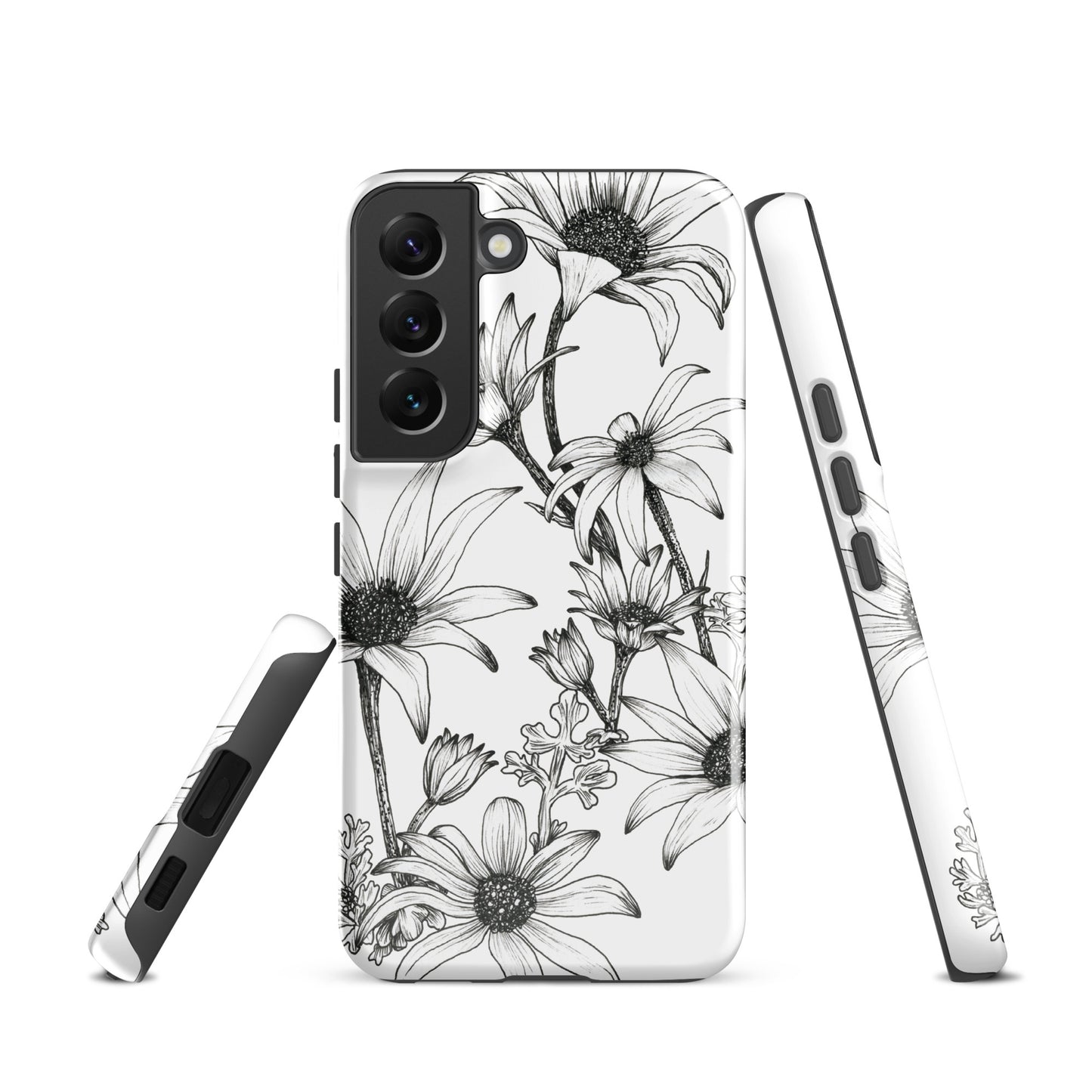 Tough case for Samsung® S10 - S24 Flannel Flower White